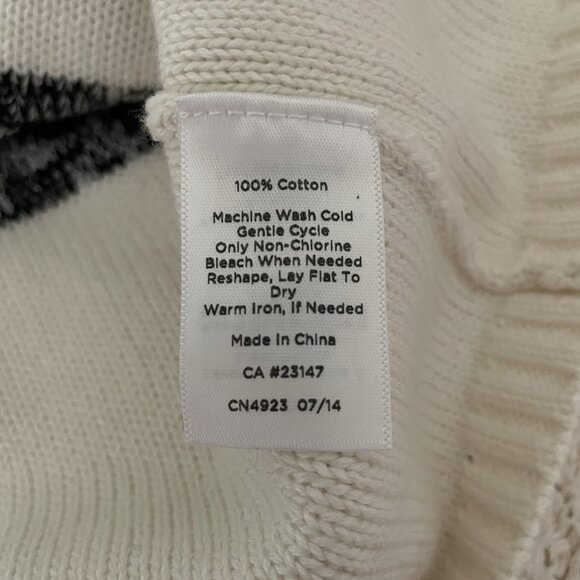 Talbots Cardigan Sweater Womens X Black White Button Up Cable Knit Fisherman NWT - Picture 8 of 12